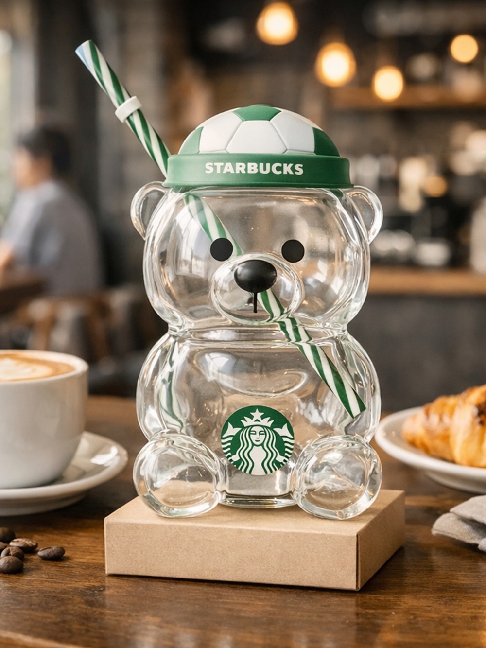 LIMITED EDITION Starbucks FIFA World Cup Bearista Bear Cup With Soccer Lid 20oz